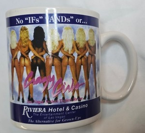 Riviera Hotel & Casino Las Vegas Coffee Mug Crazy Girls Topless Revue. Looks new
