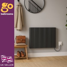 Electric Grey Panel Heater 3 Pin Plug Heater Wall Mounted Radiator | 3 Sizes