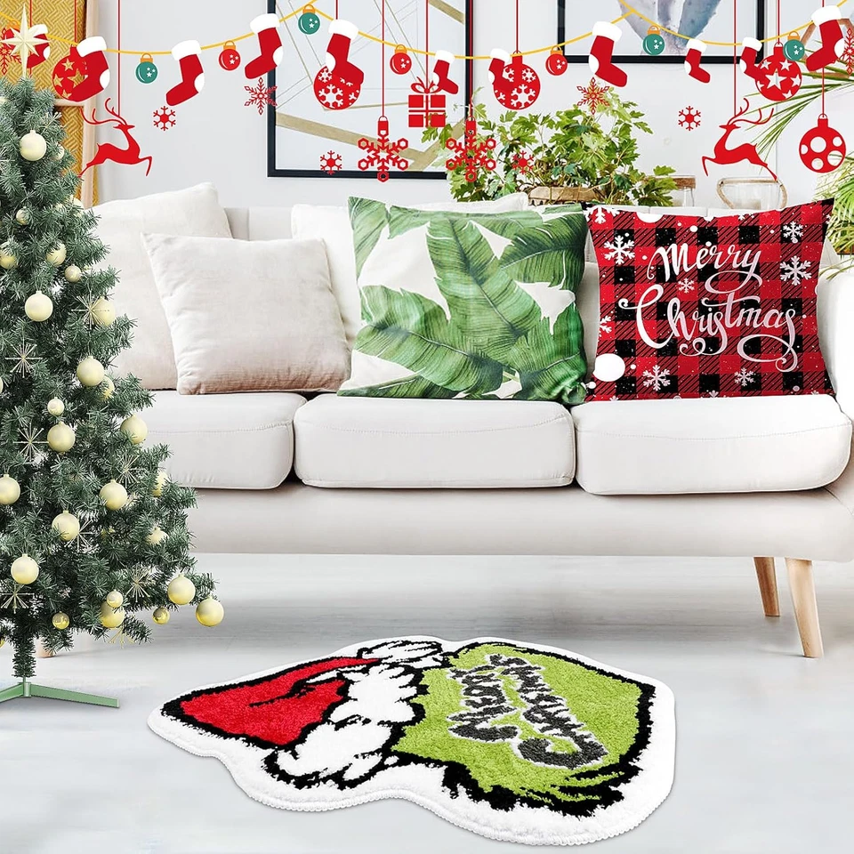 Alfombra de baño de Navidad, alfombra de baño verde de Navidad alfombra de baño absorbente súper suave,  Foto 4 de 4