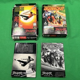 Atari Jaguar Super Burnout & Dragon Manual And Box Only