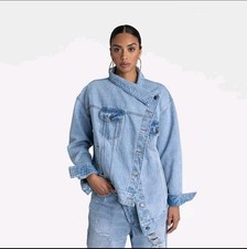 KBB by KAHLANA Women's The Denim Jacket Light Wash Size XL