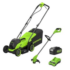 Image of Greenworks Cordless 24V 33cm Lawnmower & 25cm Linetrimmer GWMTCK24B410-01