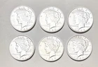Set of Six 1922 - 1924 AU/BU Peace Dollars