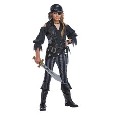 Child Girls Rebel Pirate Medium 8-10 New Halloween Costume Sea Treasure Arrrr 