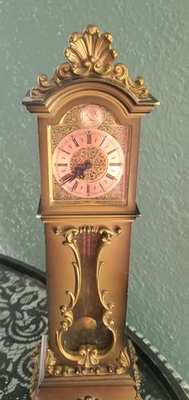 VTG Schmid 8-Day Miniature Grandfathers Clock with Pendulum 1960s