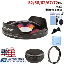 0.3X Ultra Wide Angle Fisheye Lens for Video Recorder Camcorder Adapter Hood Set