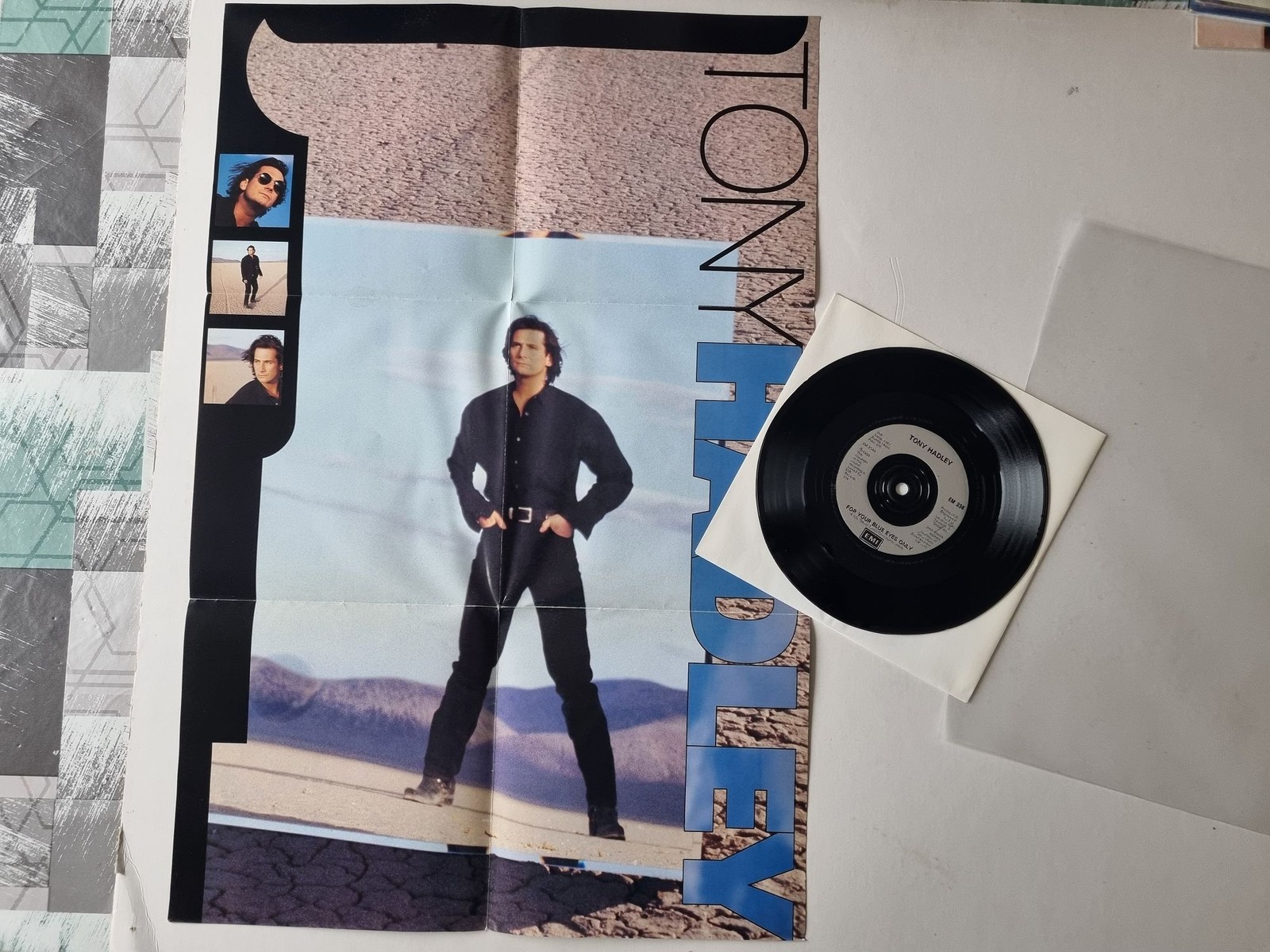 Tony Hadley - For Your Blue Eyes Only 7'' Vinyl UK POSTER COVER/ Spandau Ballet