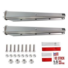 Straight Spring Loaded Mud Flap Hanger Bracket Set Spacing 2-1/2" Bolt Chrome