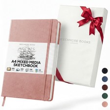 A4 Mixed Media Sketchbook - 8.5x11 Hardcover Lay-Flat Art Journal, 160 GSM / ...
