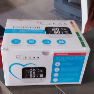 #ad CIEKAA Upper Arm Blood Pressure Monitor Digital Display White Blue $19.95