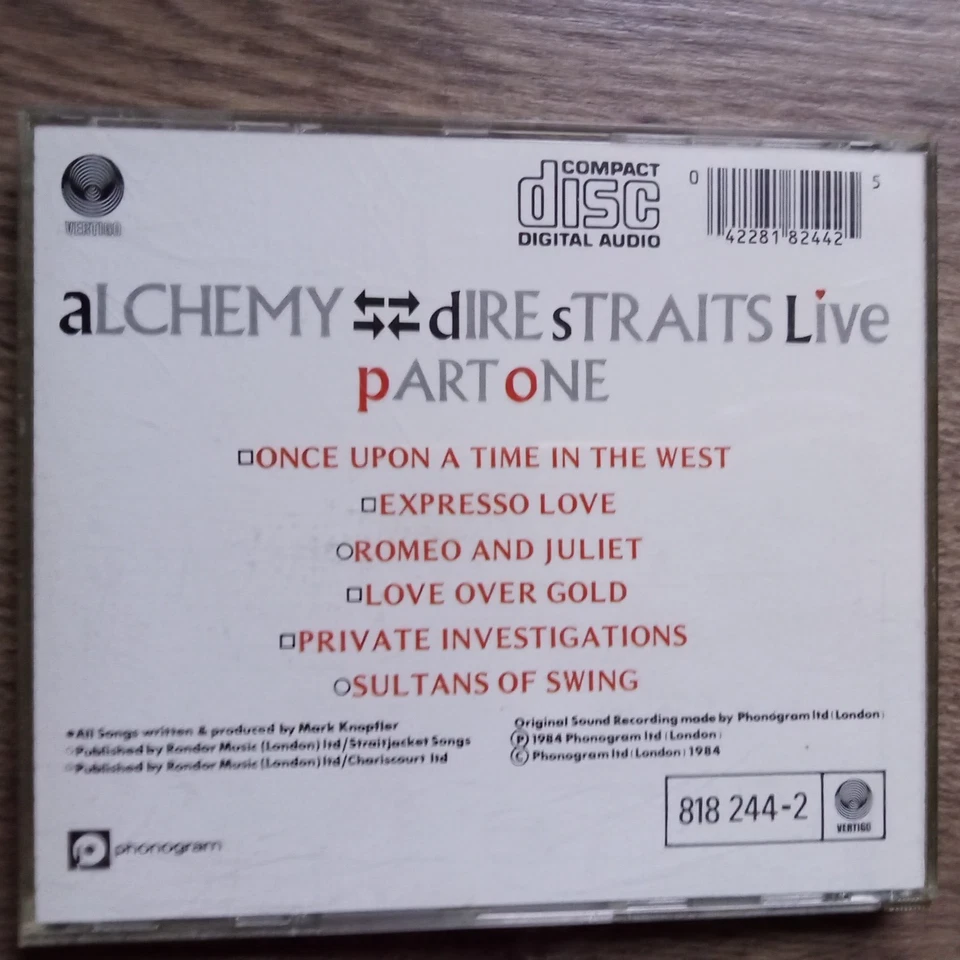 Dire Straits - Alchemy Live Part One - CD 1984 - Bild 2 von 2