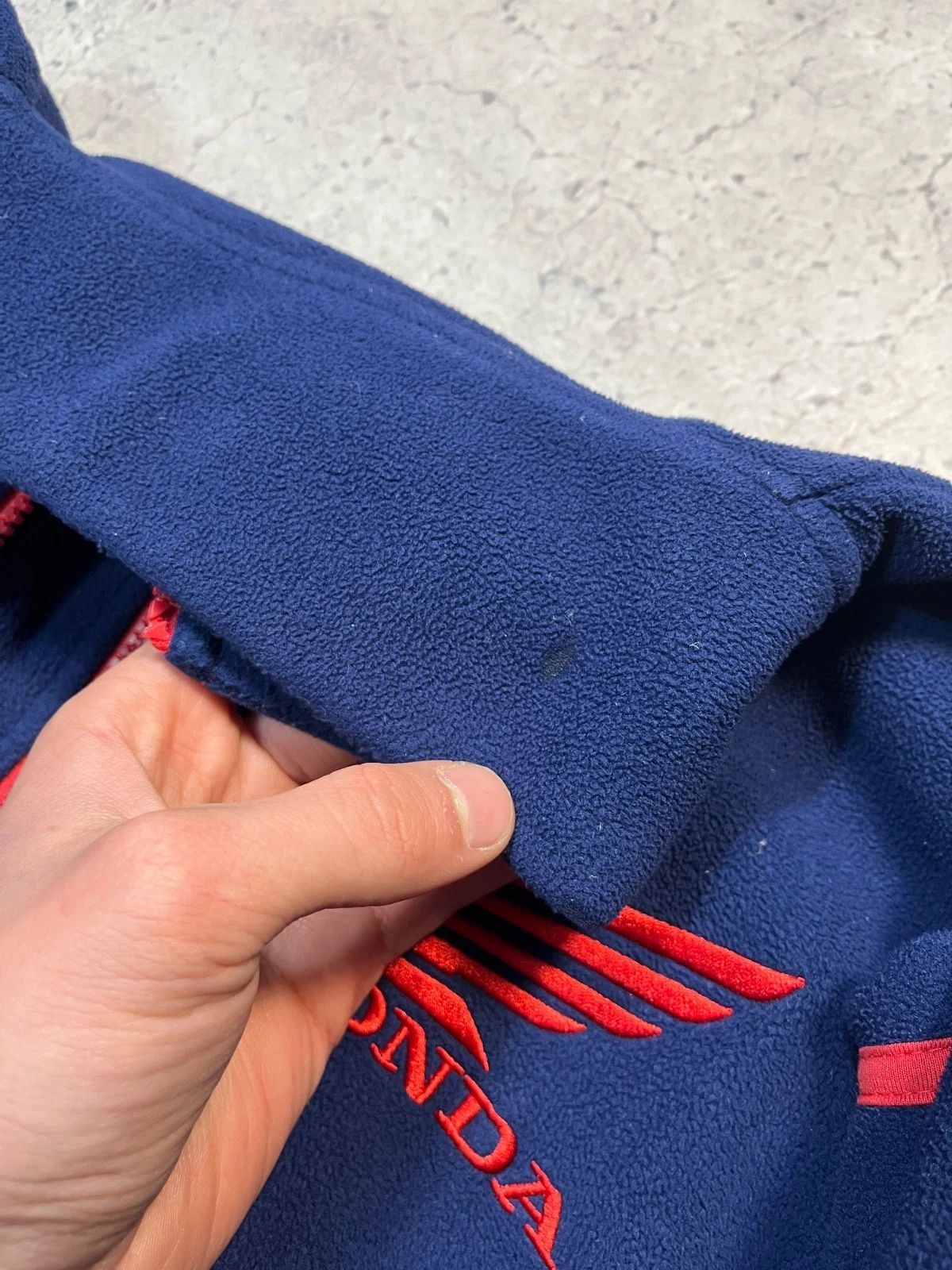 Vtg Honda Motul CBR Fireblade Navy Fleece Jacket Size L Embroidered Logo - product detail image 23