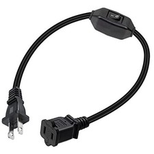 1FT On Off Switch Extension Cord, On/Off Switch Polarized Switch black/0.32M