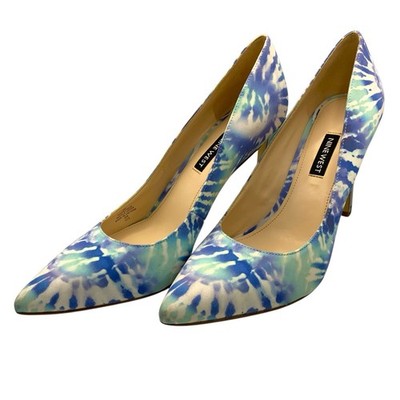 Nine West Womens Tatiana 2 Blue White Tie Dye Stiletto Pumps Size 9 4'' Heels 