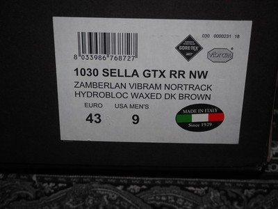 New Zamberlan 1030 Sella GTX RR NW leather hiking boots US Men 9