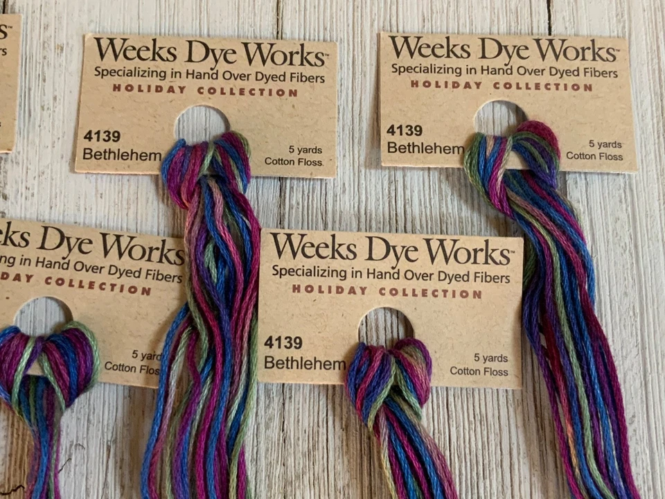 Lot of 6 Weeks Dye Works BETHLEHEM 4139 Hand Over Dyed Floss Holiday Threads - Image 2 of 3