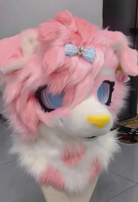 Fursuit Long Fur Husky Fox Mascot Head Party Halloween Fur Cosplay-Promotion