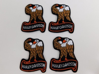 Harley Davidson Lot of 4 Vintage Flexing Eagle Embroidered Small Patches NEW