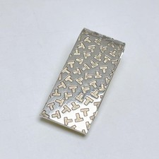 Tiffany  Co. Sterling Silver Money Clip Wallet T Logo Mini Silver excellent