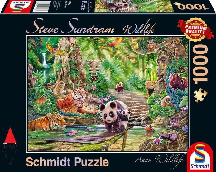 PUZZLE ANIMALI SCHMIDT ANIMALI VARI ASIAN WILDLIFE 1000 PZ - Immagine 3 di 3