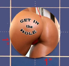 YEW!! GET IN THE HOLE TATTOO GOLF BALL MARKER