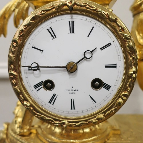 Antique Mantel Clock French Bronze Gilt Louis XVI Style by Japy Freres Restored - Picture 2 of 10
