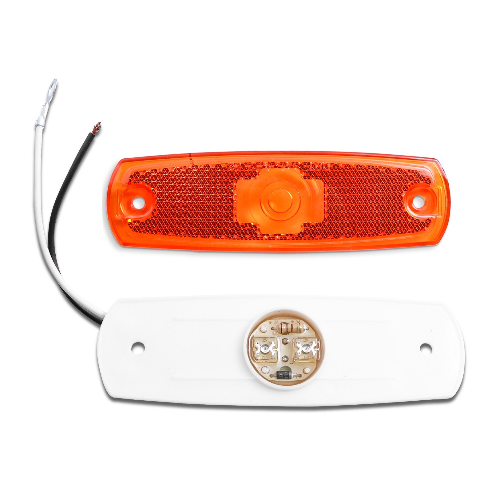 5Pcs 2 LED WHITE Trailer Truck RV Boat Marker Lights 5" Oval Sealed