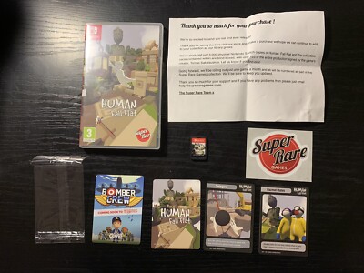 Human Fall Flat (Nintendo Switch) Super Rare Games SRG #1 w/ cards, letter