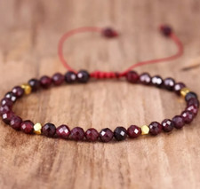2025NEW Natural 4mm Garnet Stone Beaded Braided Bracelet Best Gift For Mother