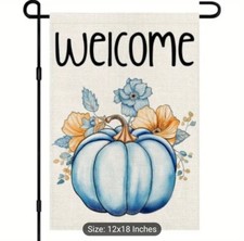 Charming Fall Pumpkin Floral Burlap Garden Flag - 12X18 Inch, Double-Sided...