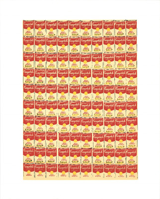 ANDY WARHOL 100 Cans 20'' x 16'' Serigraph 1991 Pop Art Yellow, Orange, Red Campbe