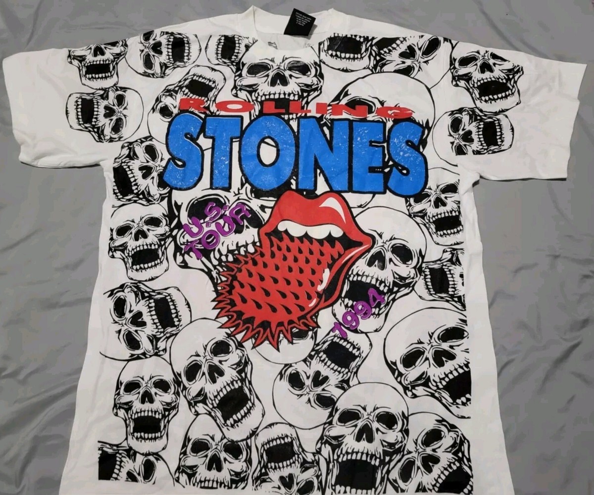 1994 Rolling Stones Voodoo Lounge Tour Skull AOP Shirt Size