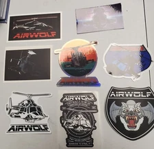 AIRWOLF HELICOPTER  🚁 STICKERS VARIETY PACK EIGHT 8 LOT *WORLDWIDE 🌐SHIPPING*