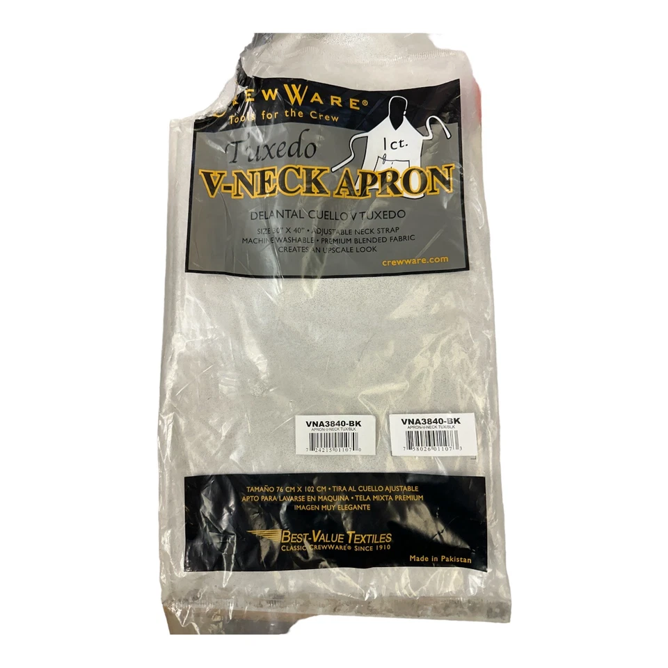 Tuxedo V-neck Apron 30x40 Adjustable Neck Strap - Image 3 of 3