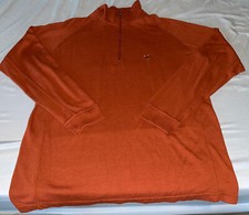Wrangler Outdoor Mens 1/4 Zip Pullover Sweater Orange Mock Size Medium