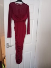 Boohoo dress, Plum colour midi slinky size 14 Bnwt