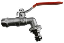Lever Brass Nickle plated Garden Tap with 1/2" bspm inlet and Snap on Outlet 