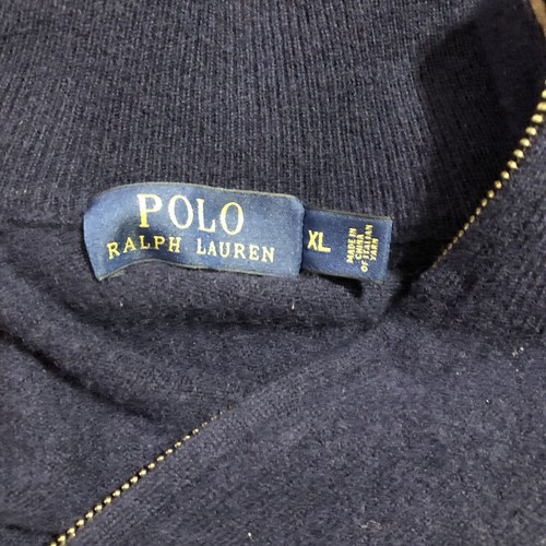 Polo Ralph Lauren Men’s XL Navy Blue 100% Merino Wool 1/4 Zip Mock Neck Sweater - Bild 8 von 12