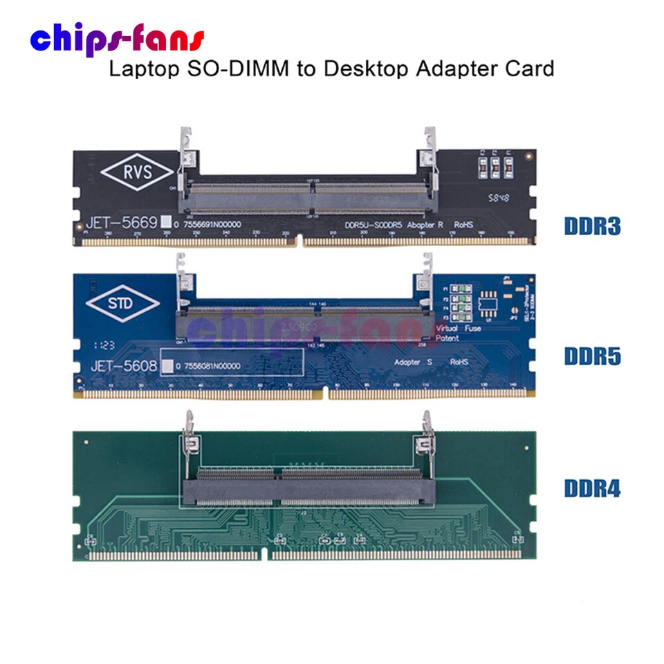 DDR3 DDR4 DDR5 Laptop to Desktop Memory Adapter Card SO-DIMM To PC DIMM Card - Image 2 of 4