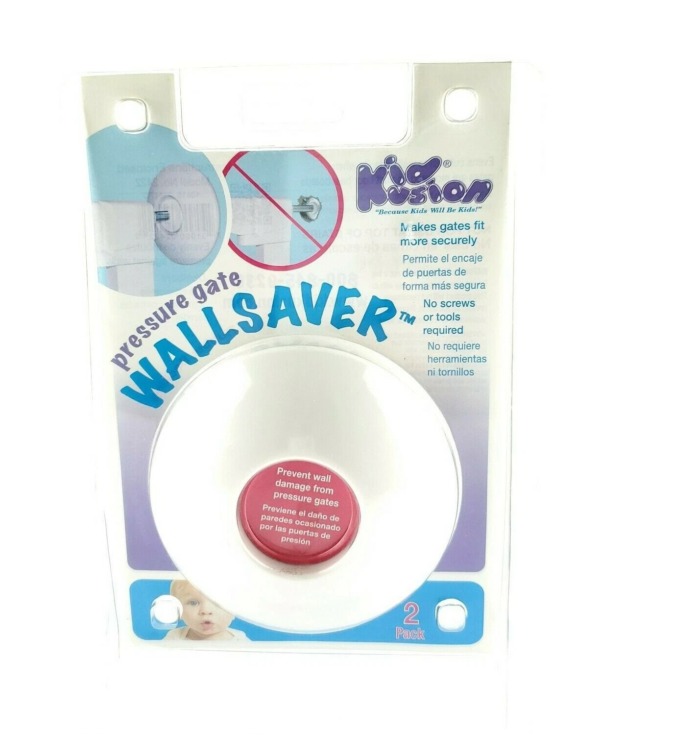 Kid Vision Pressure Gate Wallsaver No Screws Makes Gates Fit Securely USA Seller