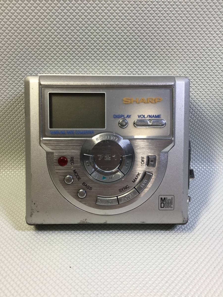 SHARP MDポータブルレコーダー MD-MS721-S SHARP MD-MS721-S Portable MD Recorder Player Silver MiniDisc