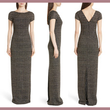 NWT 1895 St. John Couture 8 Shimmer Jacquard Knit Column Gown F400
