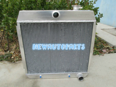 3 Row Aluminum Radiator For 1955 1956 1957 Chevy BEL AIR V8 Engine W/Cooler