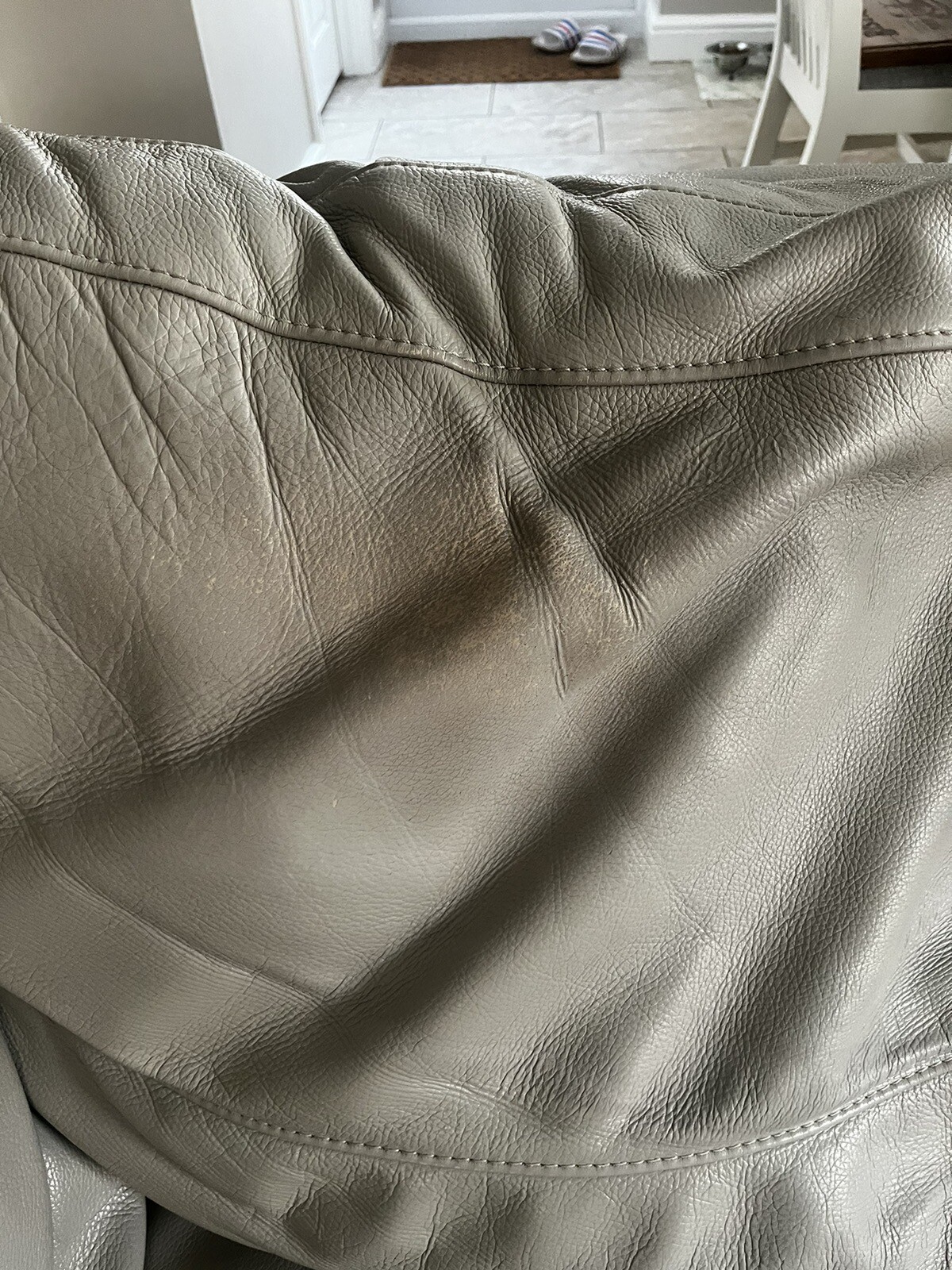 DFS Light grey used leather corner sofa eBay