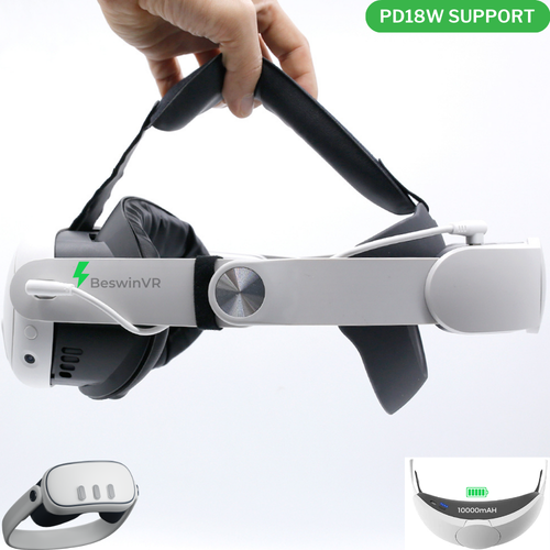 BeswinVR Elite Strap With Battery For Meta Quest 3/3S - 10000mAh, PD18W, White 1 thumbnail image