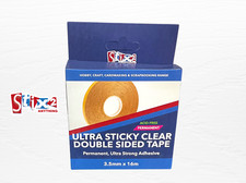Stix2 Ultra Sticky Clear Double Sided Tape Ultra Strong, 3.5mm Wide 16mtrs Long