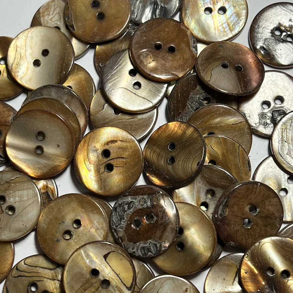 VERY RARE COPPER/BROWN JAPANESE WASHIBODO SHELL BLAZER BUTTON 23mm 7/8" 2hole - Image 2 of 3