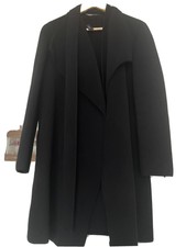 Bnwot Joseph Page Pure Wool & Cashmere Black Middle Length Belted Coat Rrp £800