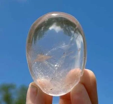 Clear Quartz Palm Stone - Worry Stone, Natural Clear Quartz from Madagascar