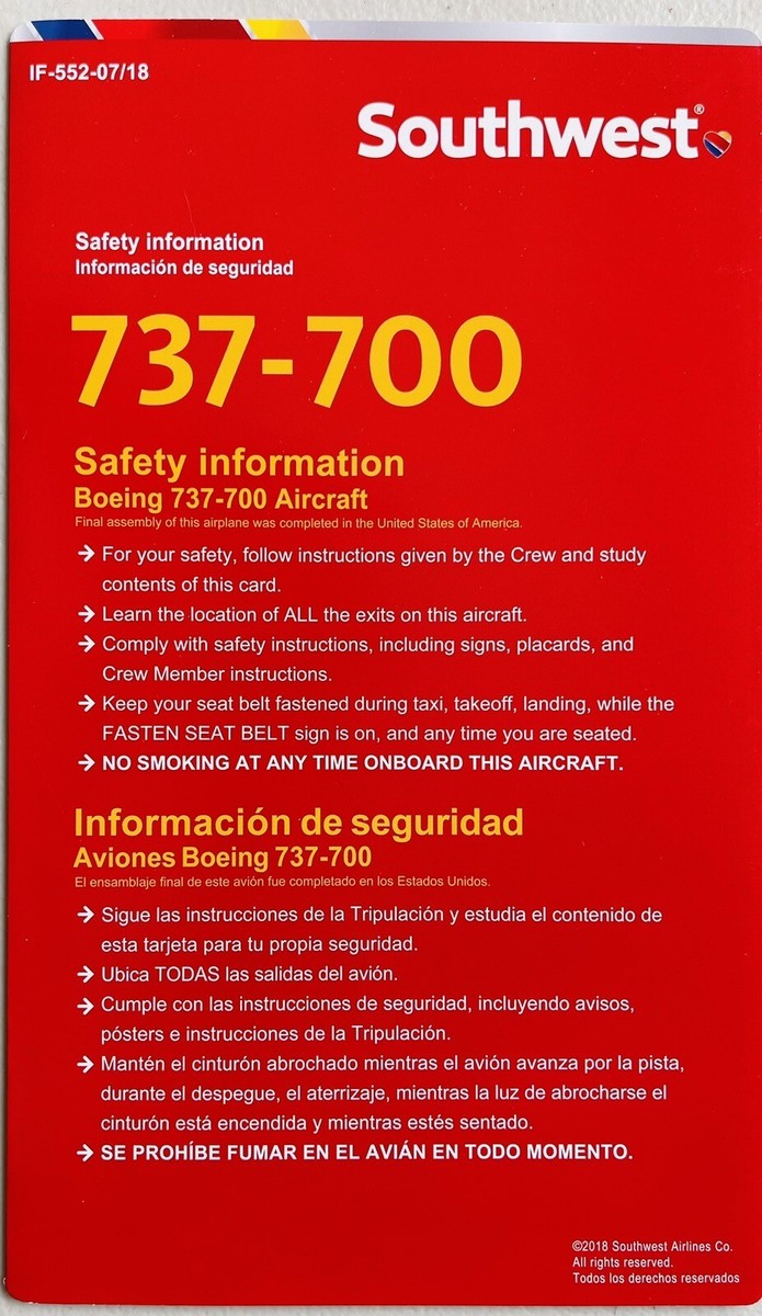 Boeing 737 700 Southwest Safety Record